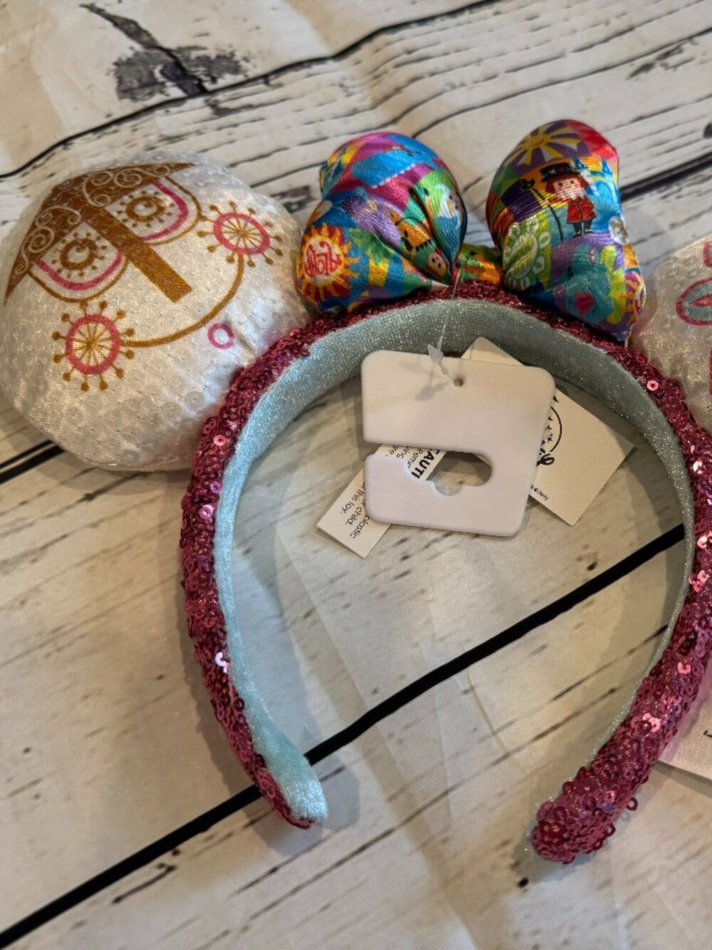 Disney Parks Minnie Mouse It's a Small World Sequined Ear Headband